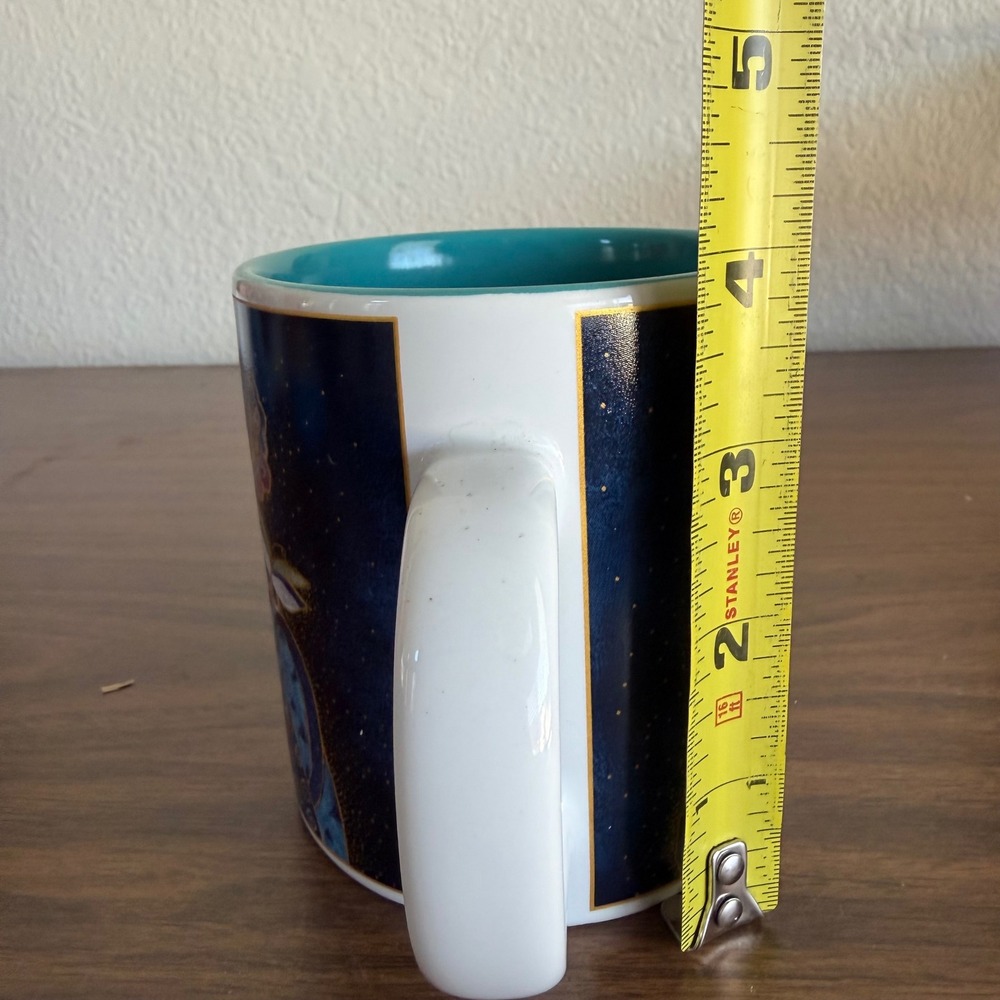 Laurel Burch Indigo Cats and Butterflies Coffee Mug Blue Gold Ceramic Tea Cup - Picture 5 of 8